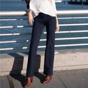 BetaBrand Straight-Leg Classic Dress Pant Yoga Pants Navy Blue Size XL Petite